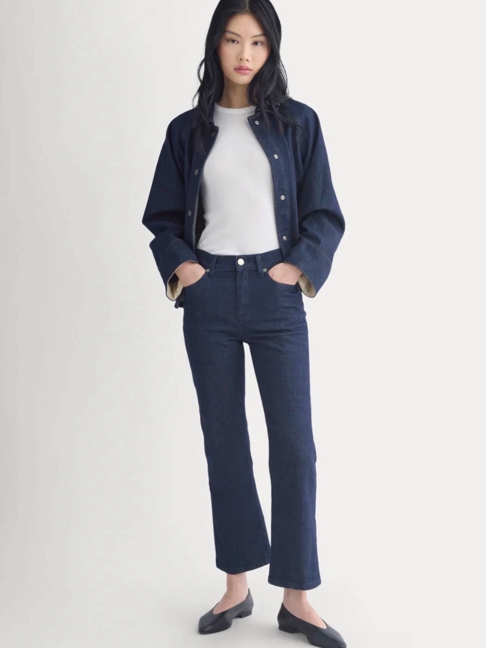 NWT Everlane High Rise Kick Flare Jeans, Size 27
